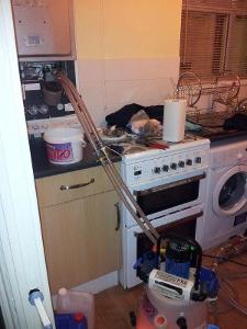 Power flushing a boiler